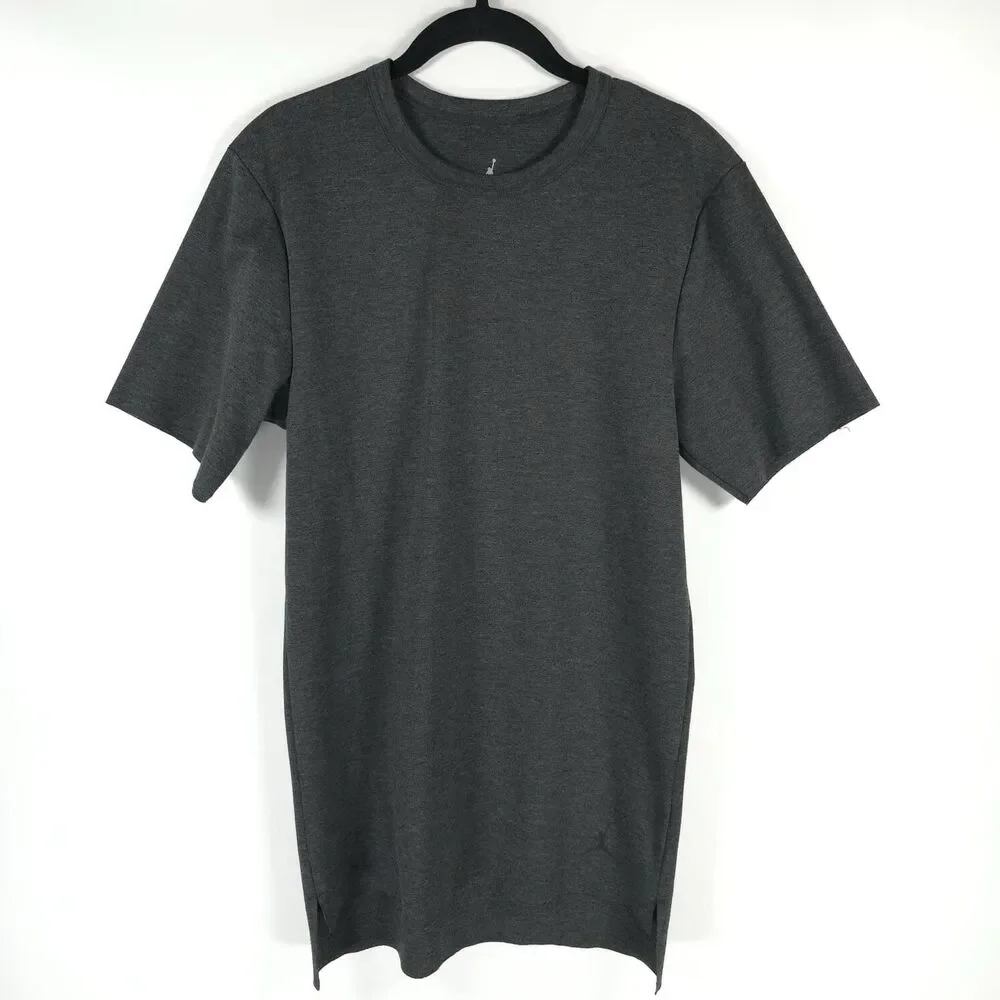 JORDAN Crew Neck Seamless Short‎ Sleeve Soft T-Shirt SMALL Stretch Dark Gray